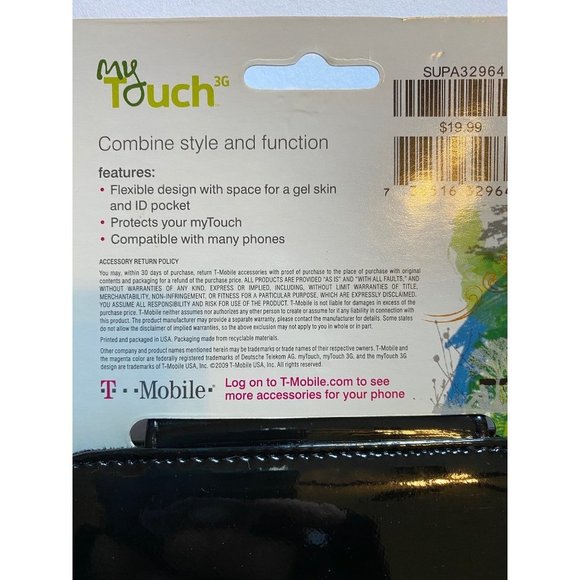 NEW TMobile Black My Touch 3G Fashion Phone Case 3”5” NWT - Picture 3 of 3